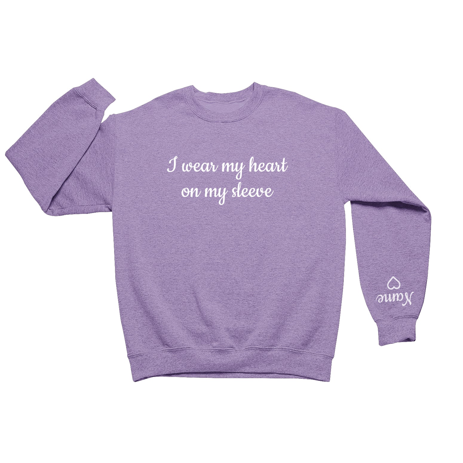 Personalised I Wear My Heart On My Sleeve  Sweatshirt - Topbootee