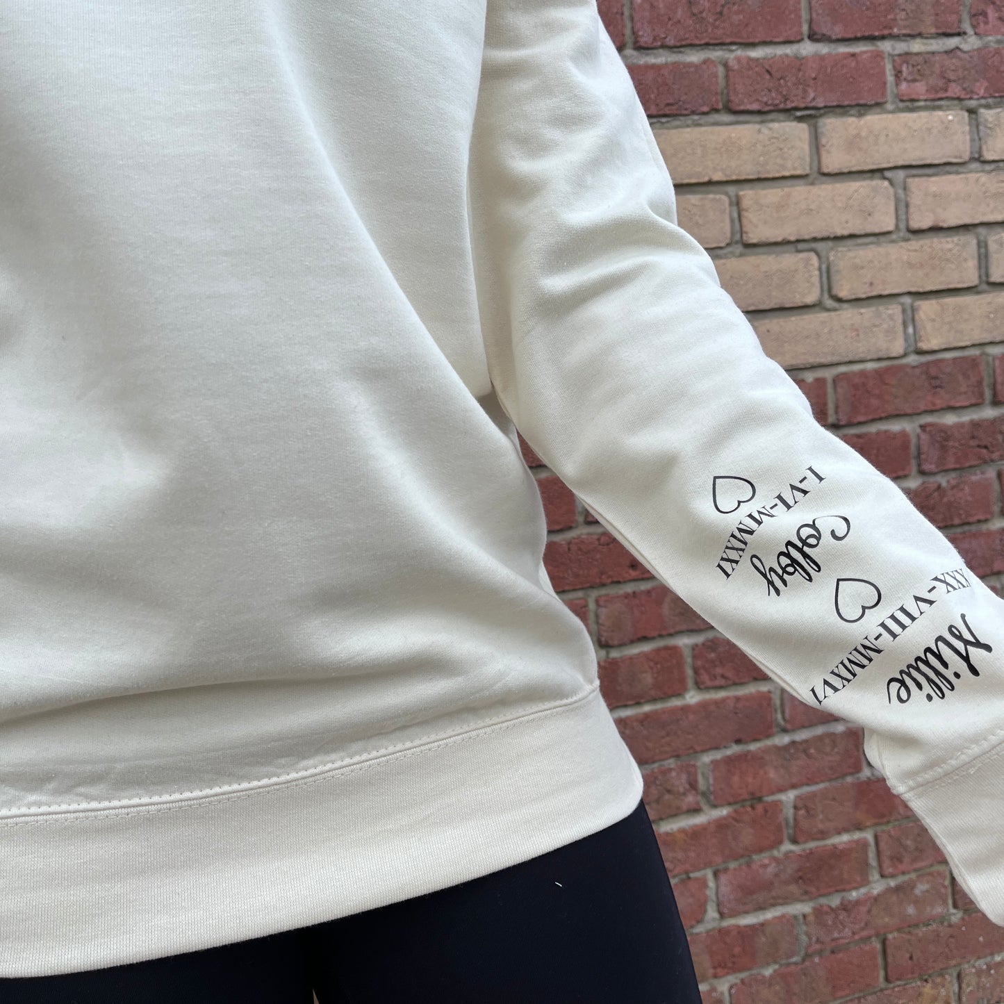 Personalised I Wear My Heart On My Sleeve  Sweatshirt - Topbootee
