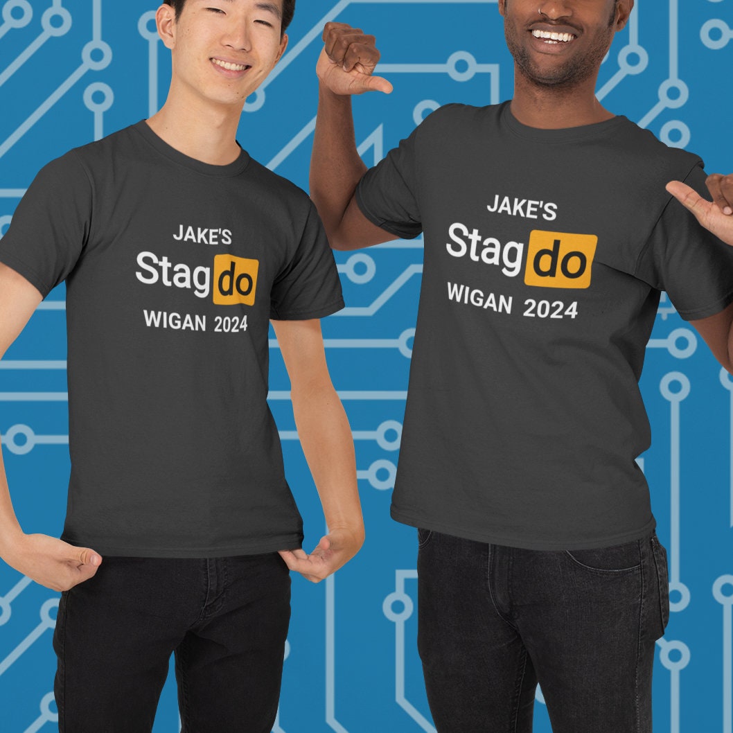 Personalised Stag Do T Shirts Po*n Hub - Stag Tee's for the Groom Stag Night -Tops for Stag do Groomsmen T-shirt- Bachelor Party - Topbootee