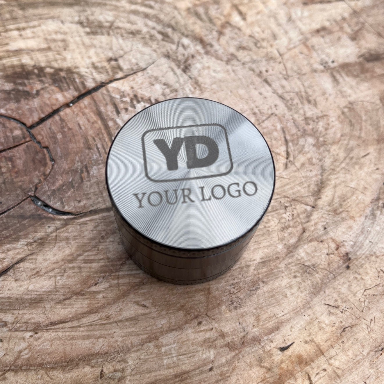 Personalised Herb Grinder - Mini Metal Tobacco Grinder - Custom Message or Logo - Metal Teeth 4 Parts 40mm Hemp Pepper Pot Spice 420 Gift - Topbootee