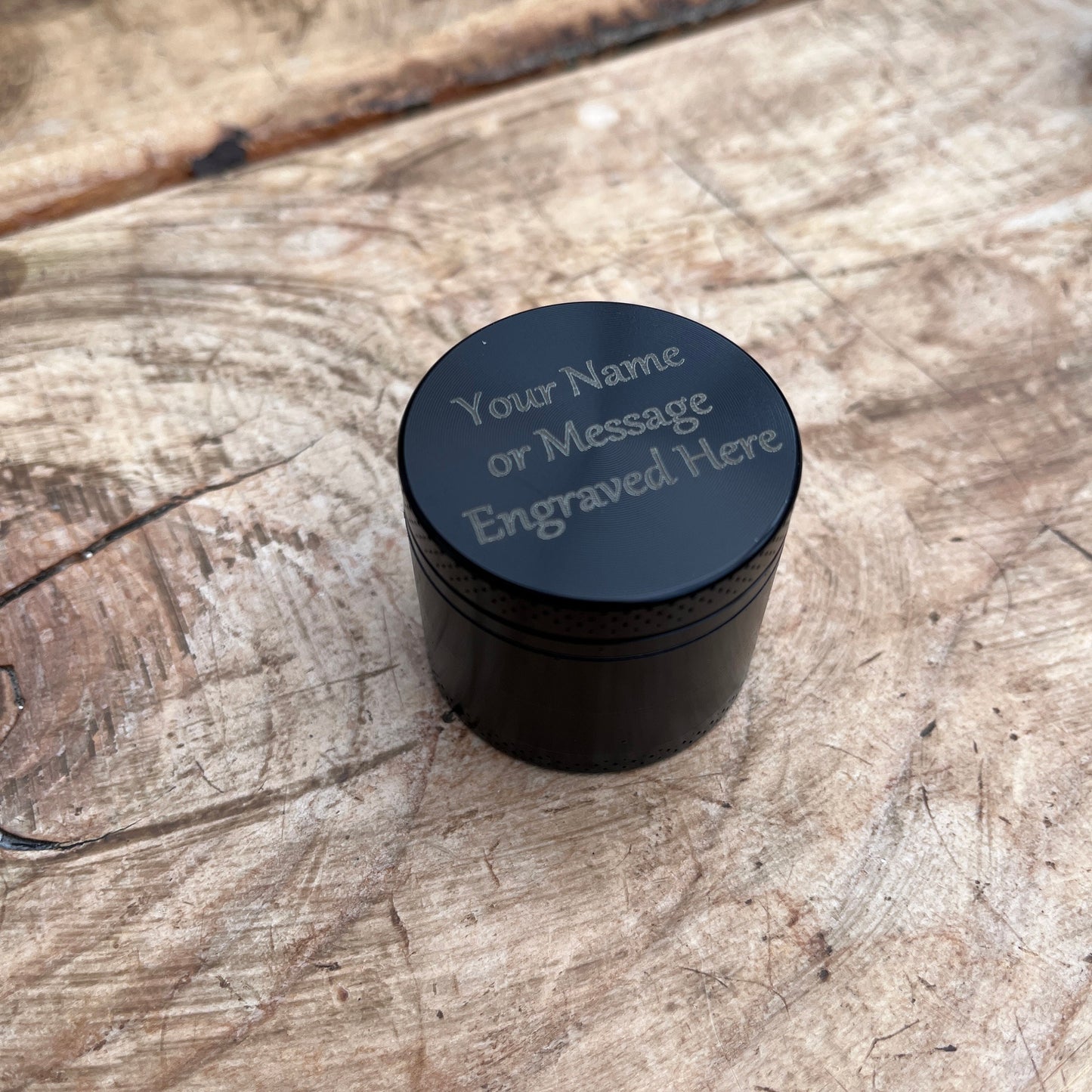Personalised Herb Grinder - Mini Metal Tobacco Grinder - Custom Message or Logo - Metal Teeth 4 Parts 40mm Hemp Pepper Pot Spice 420 Gift - Topbootee