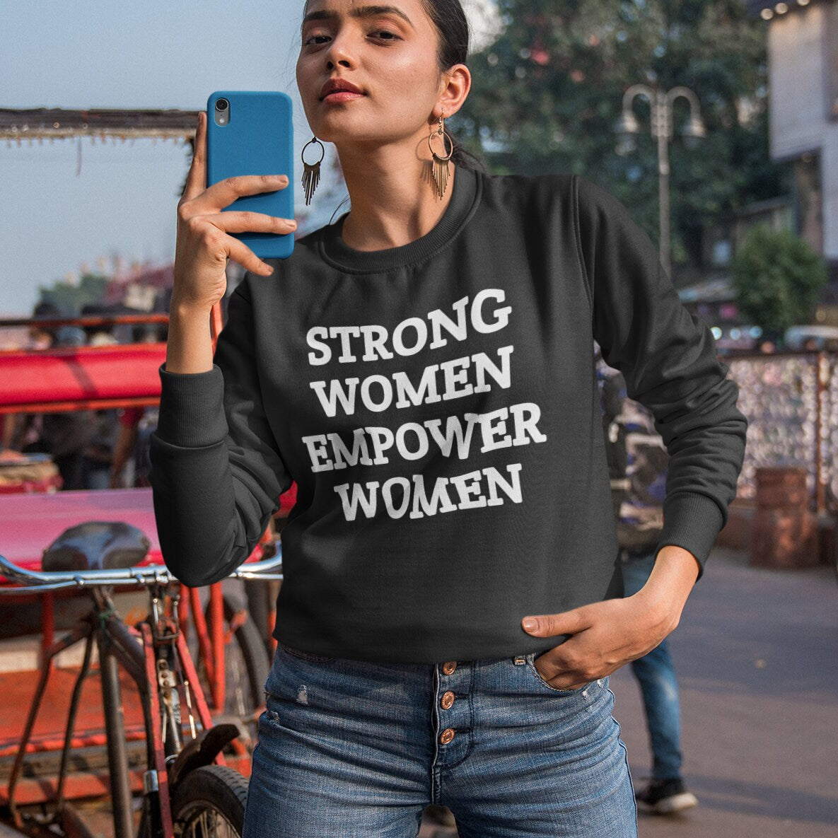 Strong Women Empower Women Unisex Sweatshirt - Girl Power Fantastic Jumper - Empowering Feminism - 100% Cotton Sweat Great Birthday Gift - Topbootee