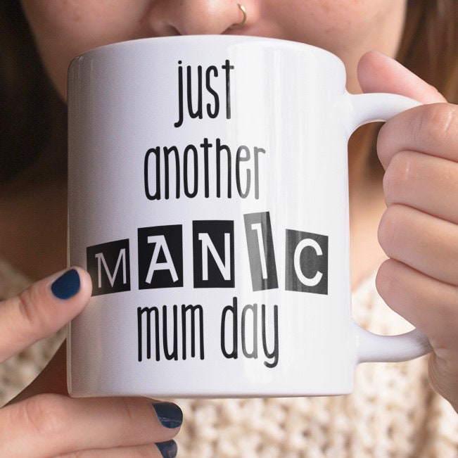 Just Another Manic Mum Day Mug, Great Gift For Mum, Mother's Day Cup, Funny, Alternative, Birthday Present, Free Same Day Dispatch - Topbootee