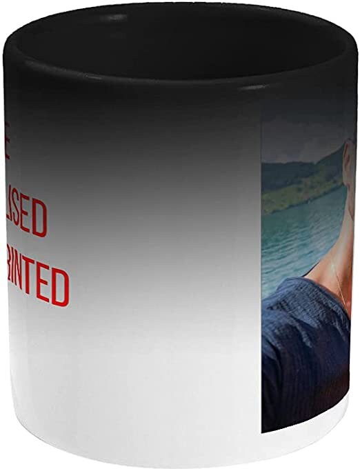 Personalised Heat Change Mug - Add hot water to reveal your photograph or secret text - Same Day Free Dispatch Magic Cup - Topbootee