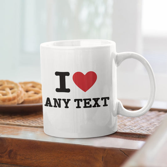 Personalised I heart Mug - Topbootee