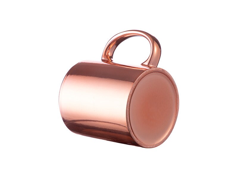 Personalised Rose Gold Metallic Mug - Same Day Dispatch - Great Novelty Gift Idea for Birthday, Wedding, Funny, Customise with your text - Topbootee
