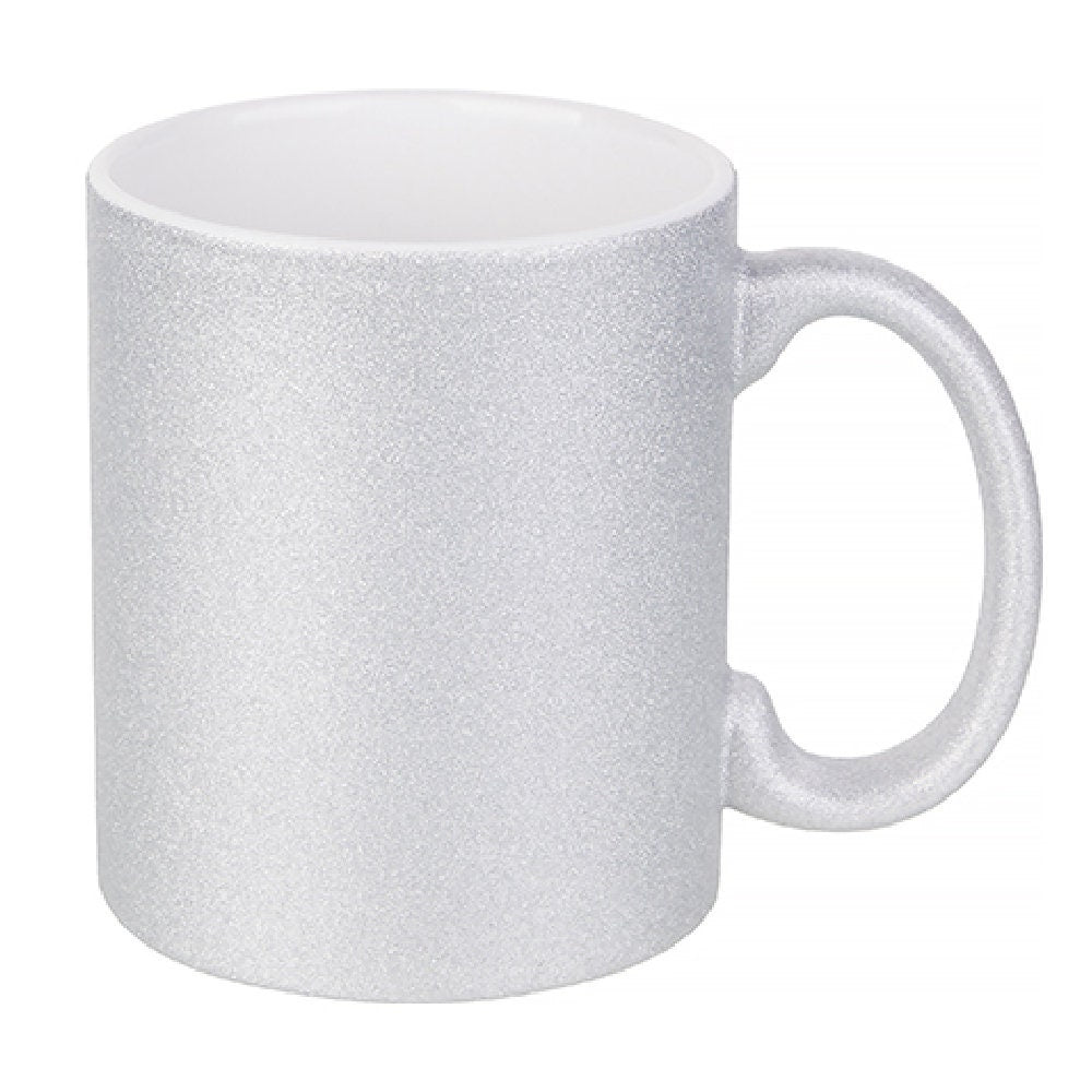 Personalised Silver Glitter Mug - Same Day Dispatch - Great Novelty Gift Idea for Birthday, Wedding, Valentines, Customise with your text - Topbootee