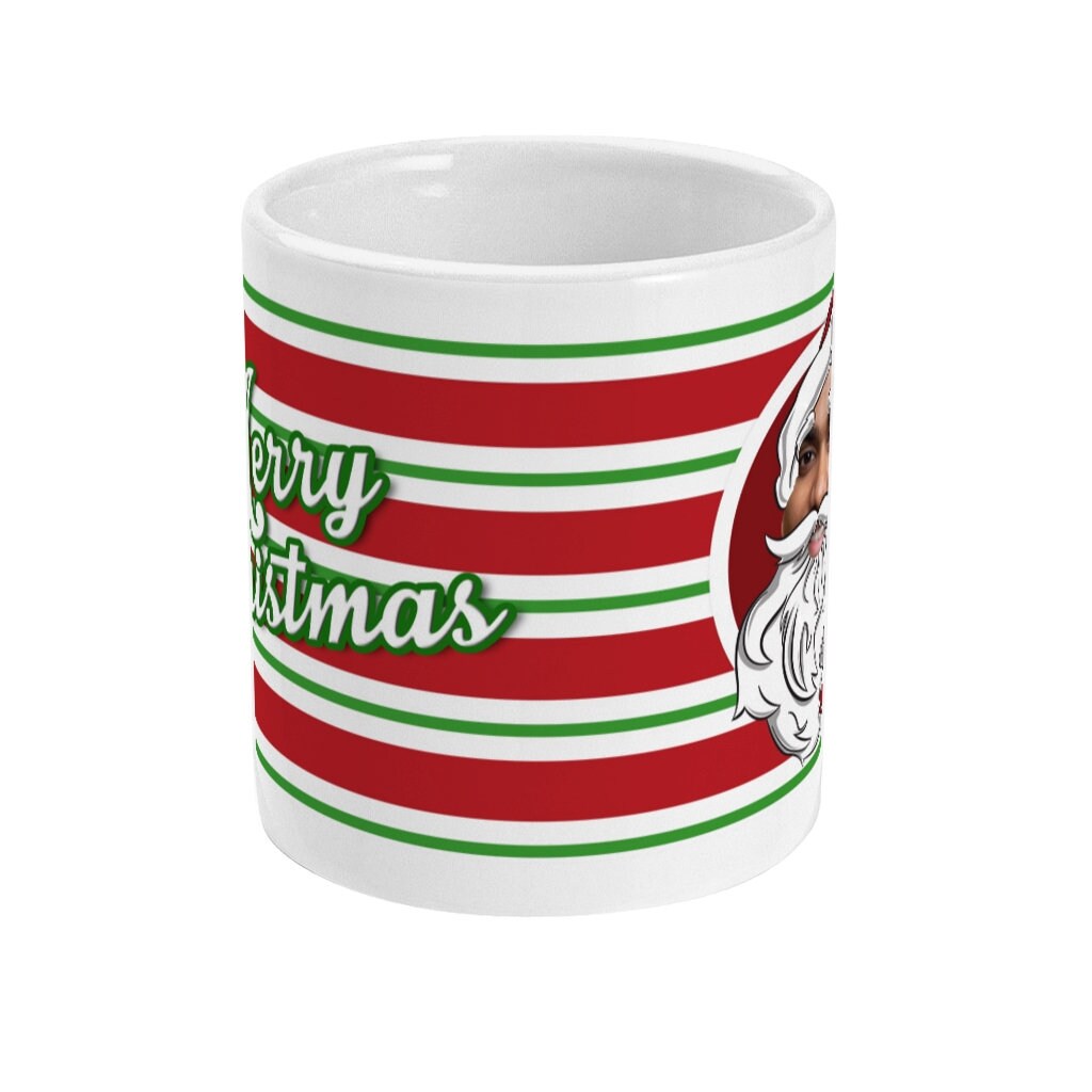 Your Face as Santa Mug - Send us your photograph and we will turn him/her pet! Into Father Christmas! Funny Secret Santa Gift - Topbootee