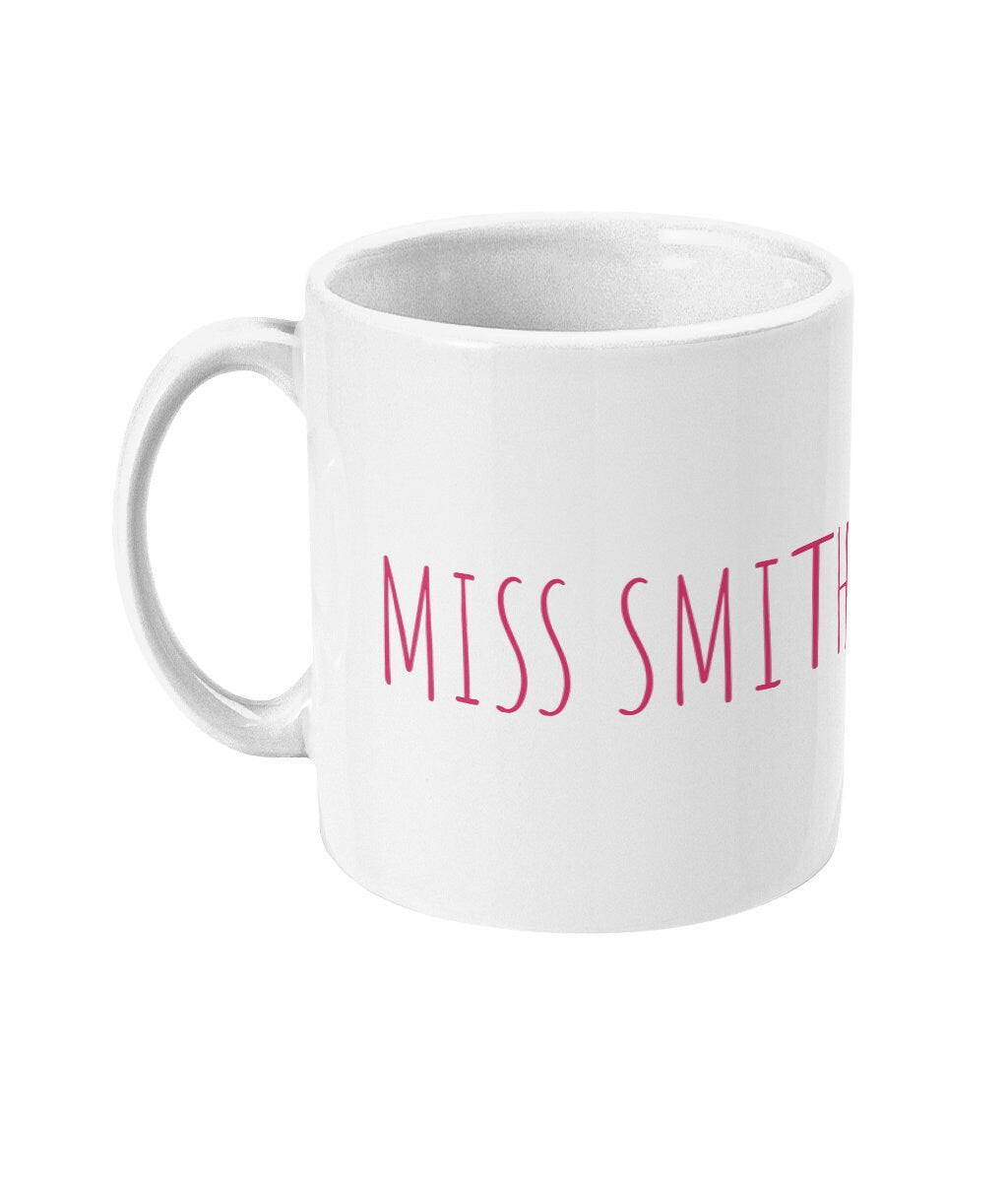 Personalised Thankyou Teacher Mug - Perfect End of Term Gift for Teacher & Teaching Assistance - 4 Colour's - Same Day Free Dispatch - Topbootee
