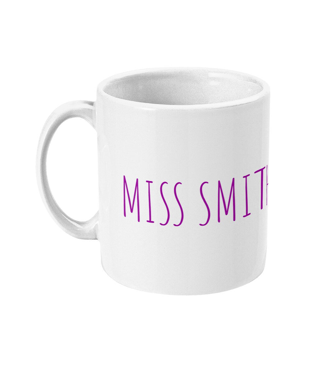 Personalised Thankyou Teacher Mug - Perfect End of Term Gift for Teacher & Teaching Assistance - 4 Colour's - Same Day Free Dispatch - Topbootee