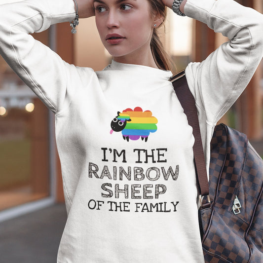 Rainbow Sheep Pride Rainbow Sheep in the Family - Pride and Gay Rights Sweat  - Free and Fast Dispatch - Digitally Printed - Topbootee