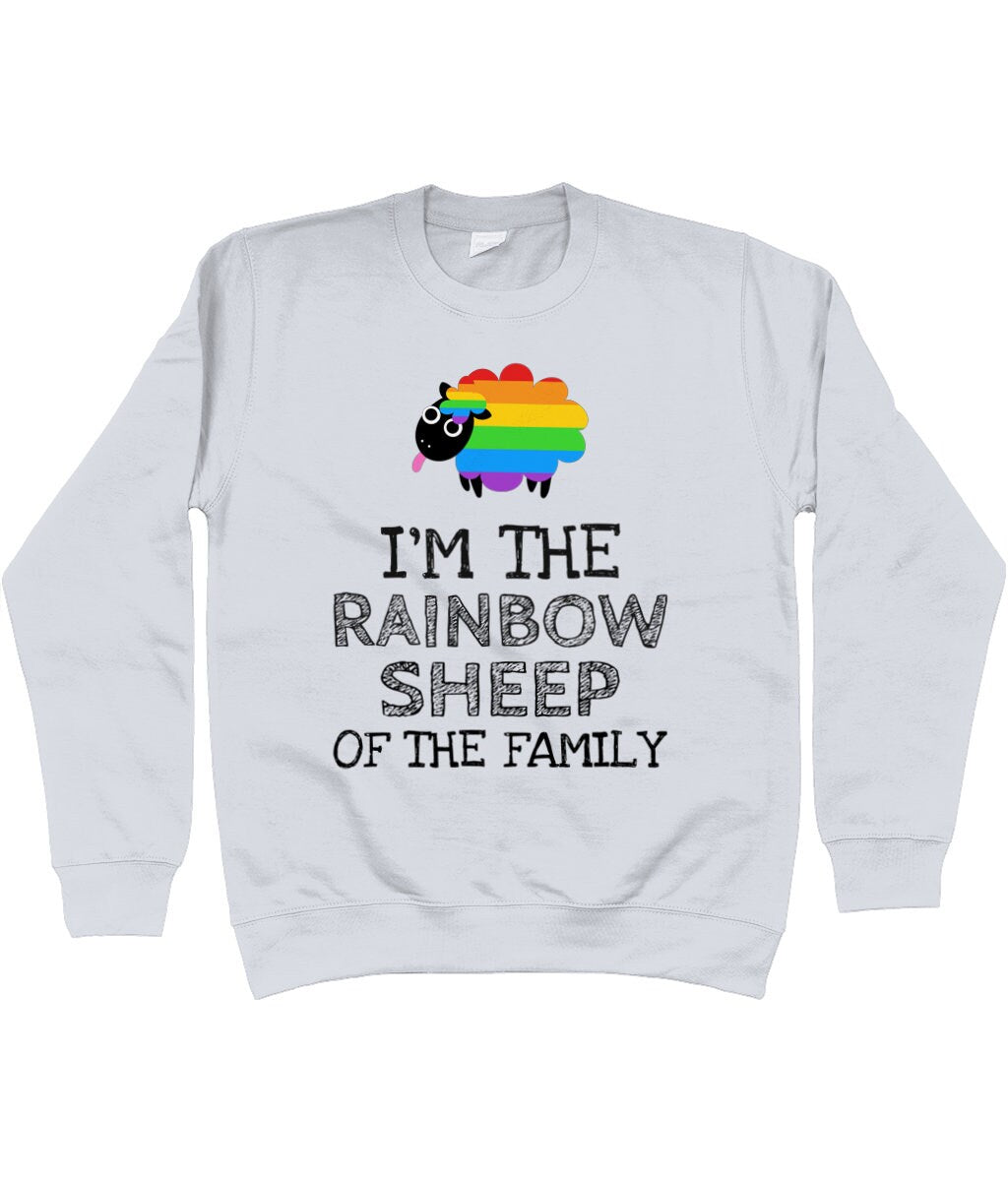 Rainbow Sheep Pride Rainbow Sheep in the Family - Pride and Gay Rights Sweat - Free and Fast Dispatch - Digitally Printed - Topbootee