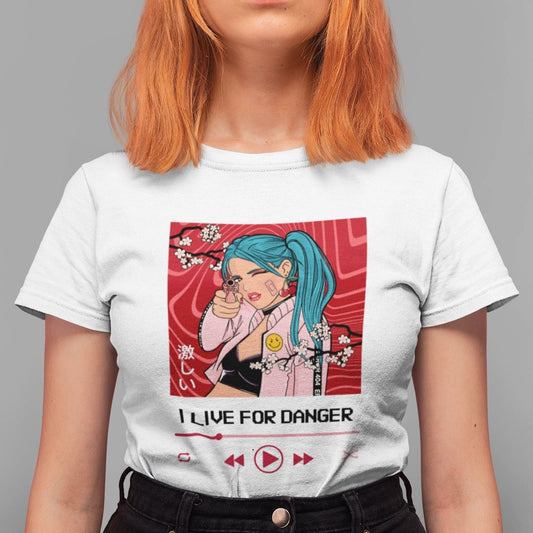 Anime I Live for Danger T Shirt Top - Topbootee