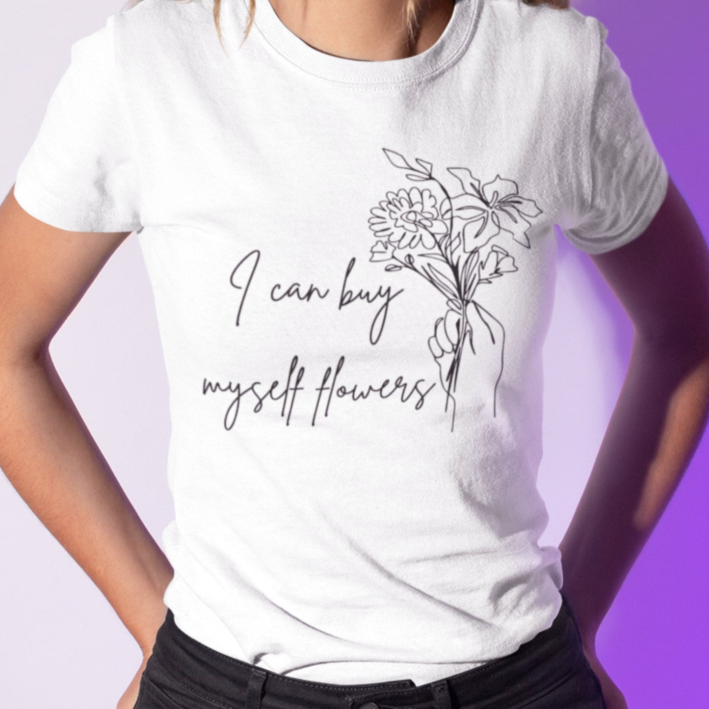 I can buy myself flowers T-shirt, Miley inspired girl power Tee, Digitally Printed for Smooth finish, Fast and Free Dispatch - Topbootee