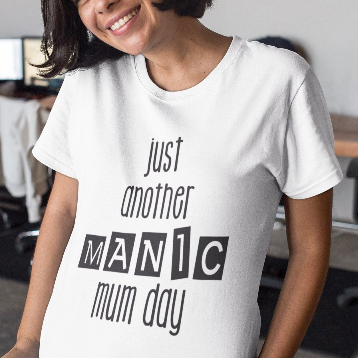 Just Another Manic Mum Day T Shirt Digitally Printed for Smooth finish, Fast and Free Dispatch Mothers Day or Birthday Gift For Mum - Topbootee