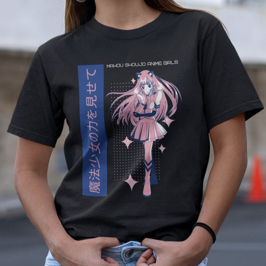 Mahou Shoujo Kawaii Anime Girl T Shirt - Urban Streetwear Japanese Inspired Top - Grunge Cartoon Design - Topbootee
