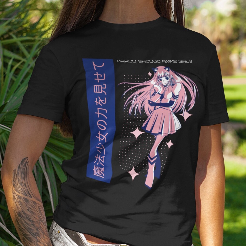 Mahou Shoujo Kawaii Anime Girl T Shirt - Urban Streetwear Japanese Inspired Top - Grunge Cartoon Design - Topbootee