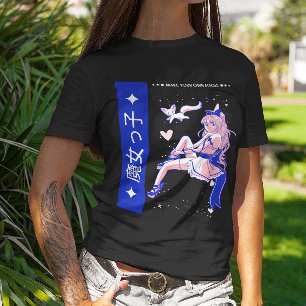 Make your own Magic  T Shirt - Urban Streetwear Japanese Inspired Top - Grunge Cartoon Design - Topbootee