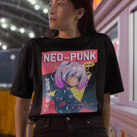 Neo Punk The New Wave Kawaii Anime Girl T Shirt Top Japanese inspired tee - Topbootee