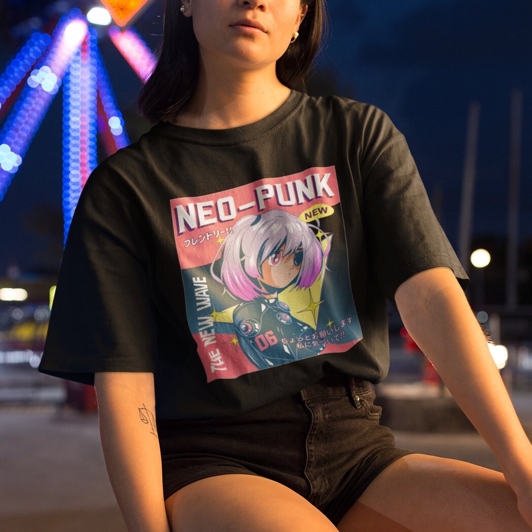 Neo Punk The New Wave Kawaii Anime Girl T Shirt Top Japanese inspired tee - Topbootee