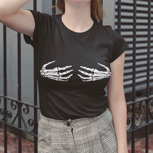 Skeleton Hands Grabbing Boobies - Topbootee