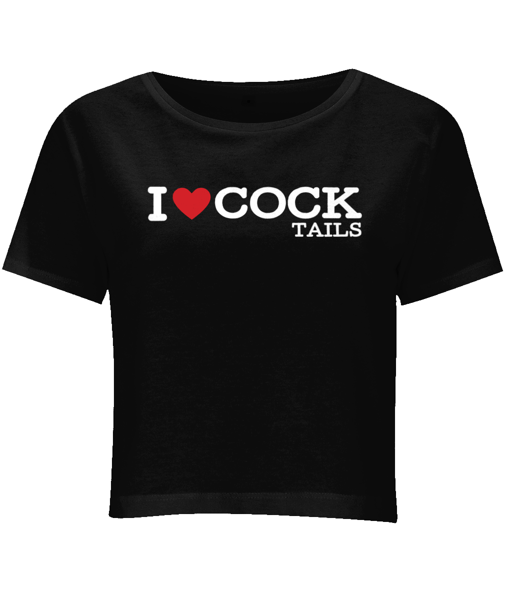 I Heart Cock Tails Crop Top - Topbootee