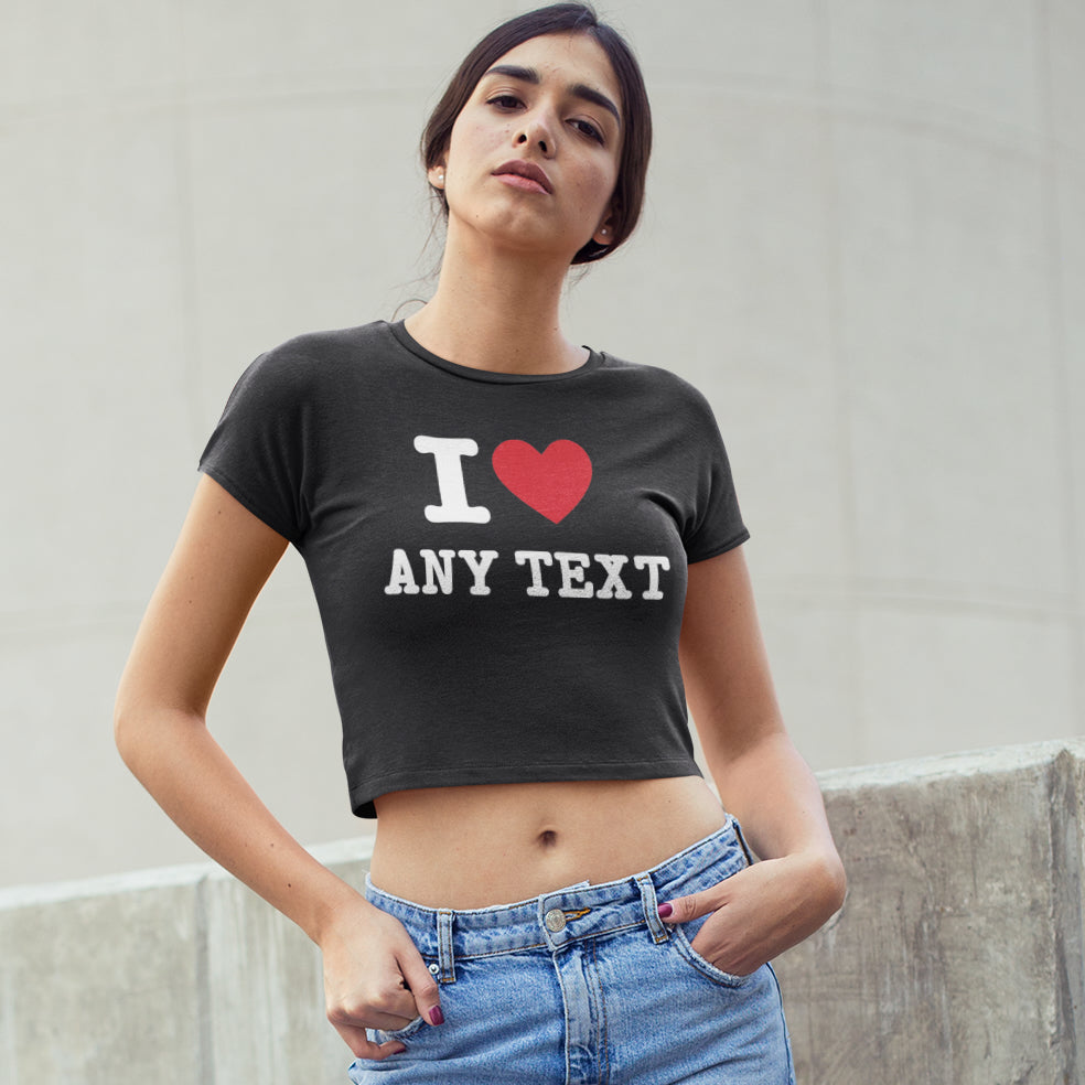 Personalised I Heart Crop Top - Topbootee