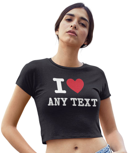 Personalised I Heart Crop Top - Topbootee