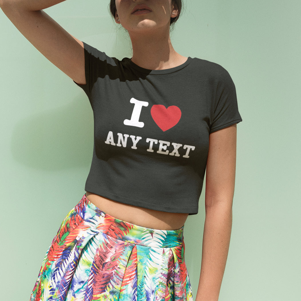 Personalised I Heart Crop Top - Topbootee