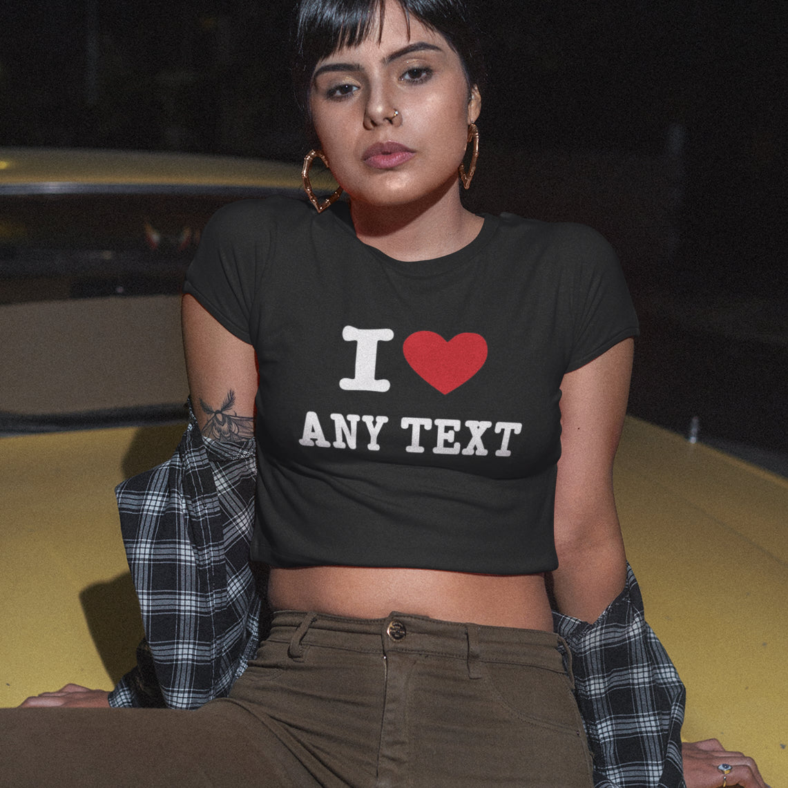 Personalised I Heart Crop Top - Topbootee