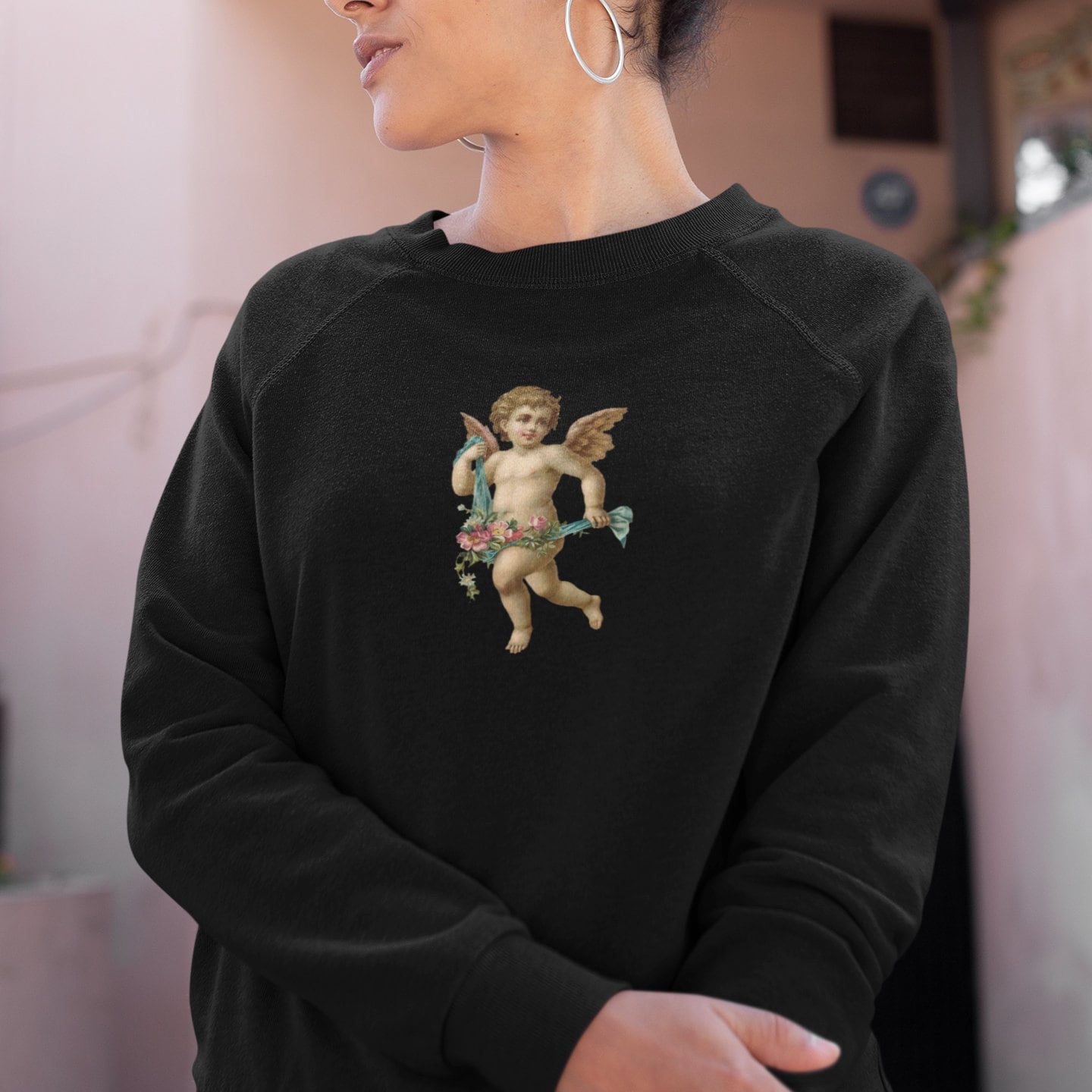 Love Cherub Angel Design Sweatshirt - trending design - fast free shipping