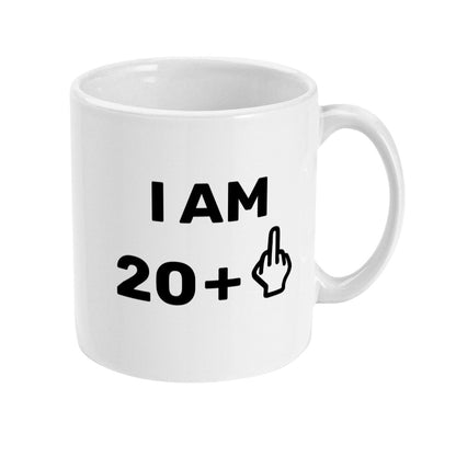 I am 20 +1 Middle Finger Funny Rude Mug, 21st Birthday present, offensive design - Topbootee