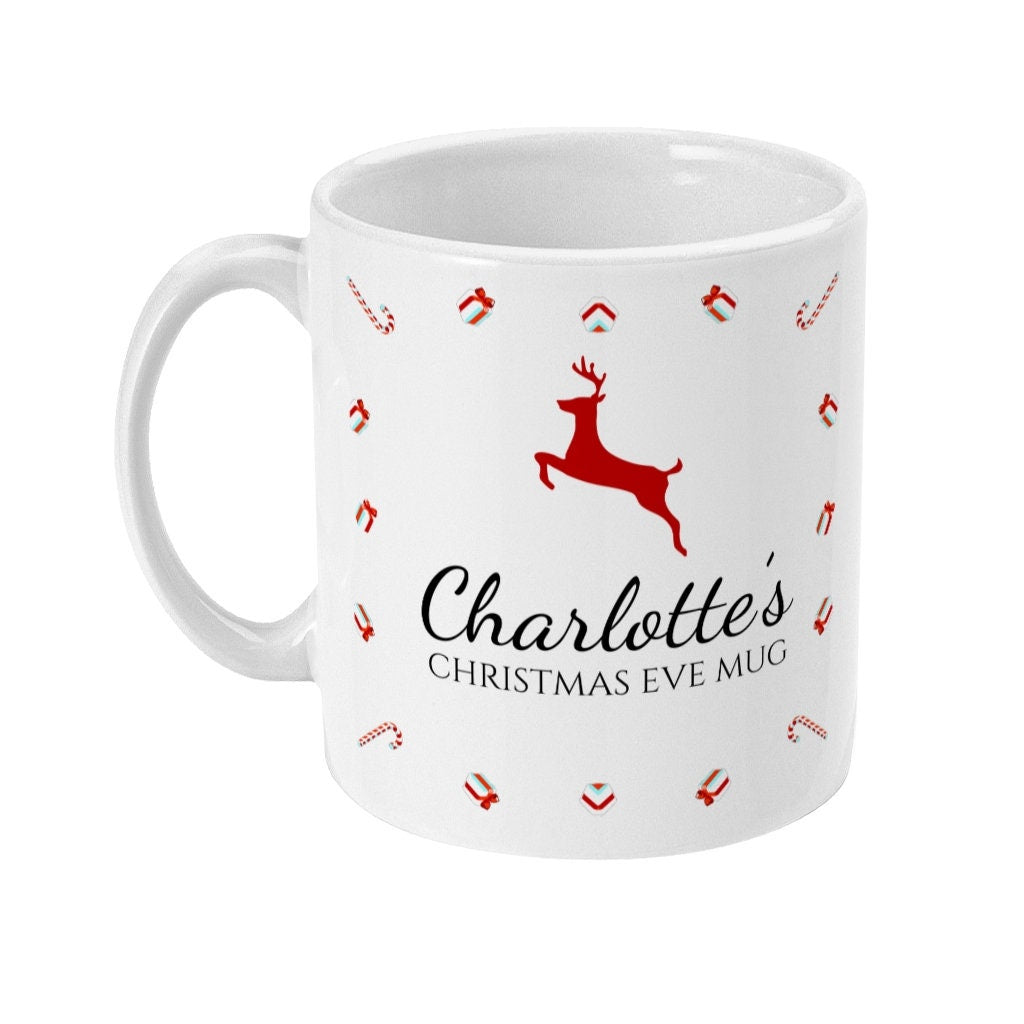 Personalised Christmas Eve Mug  - Add your Name to this lovely Xmas Eve  - Secret Santa Gift Same Day Dispatch - Cute with Hot Chocolate - Topbootee