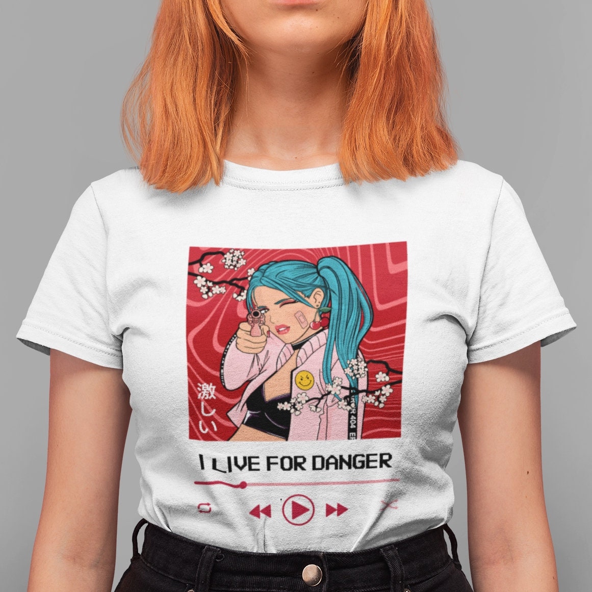 Anime I Live for Danger T Shirt Top