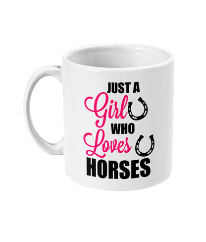 Just a girl who loves horses - Slogan horsey mug for every equestrian lover Horse Gifts, Fast, Free Dispatch