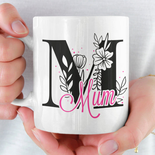 M for Mum Mug - Great Mothers Day Gift- Perfect Birthday Gift - show mum you love her - Fast Dispatch - Topbootee