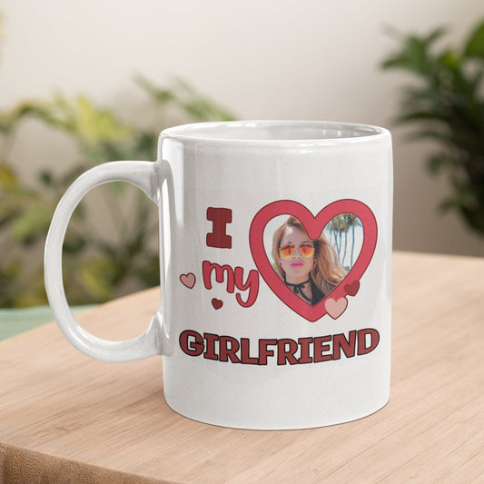 Personalised Photo Upload I Heart my Girlfriend Mug - Topbootee