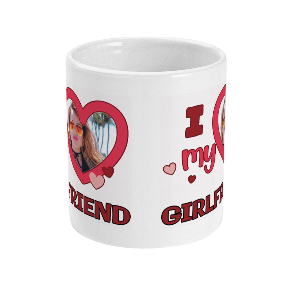 Personalised Photo Upload I Heart my Girlfriend Mug - Topbootee