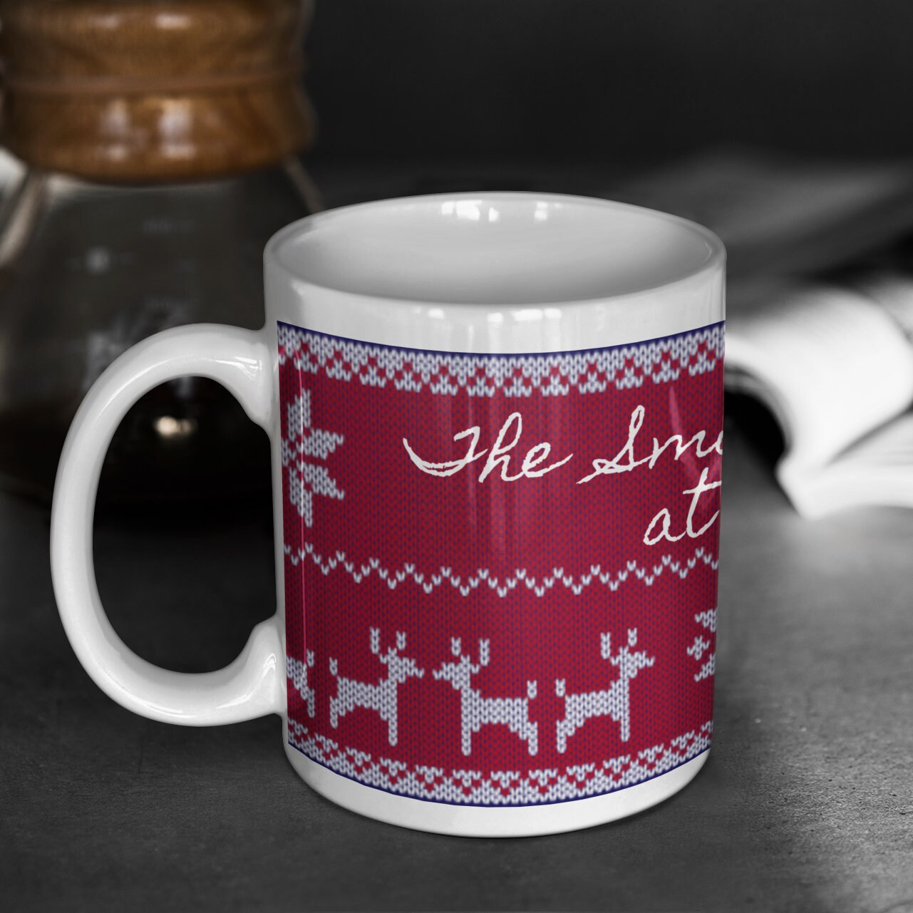 Personalised Christmas Jumper Mug - Add your festive message, first Christmas, Family Name, or Special Date, Lovely Christmas Eve Keepsake - Topbootee