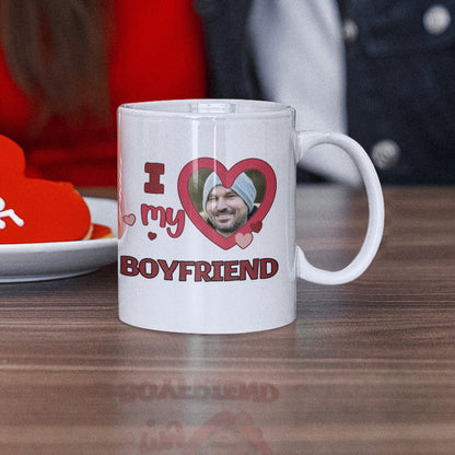 Personalised Photo Upload I Heart my Boyfriend Mug - Topbootee