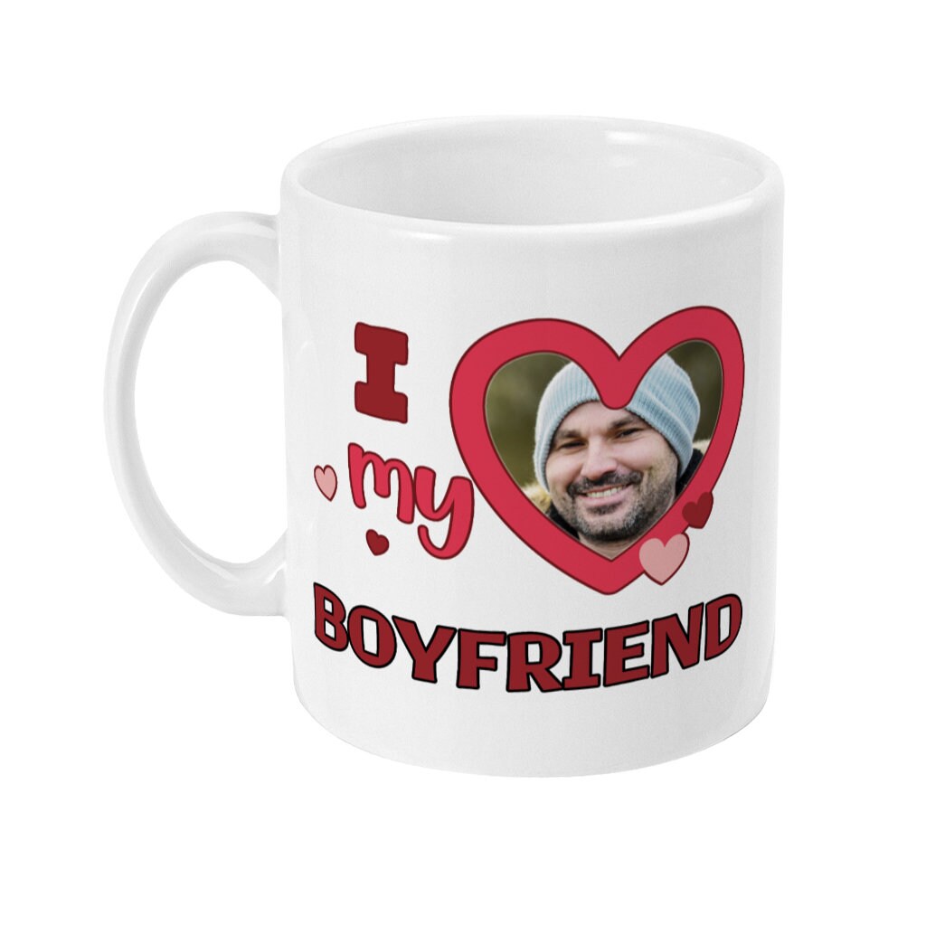 Personalised Photo Upload I Heart my Boyfriend Mug - Topbootee