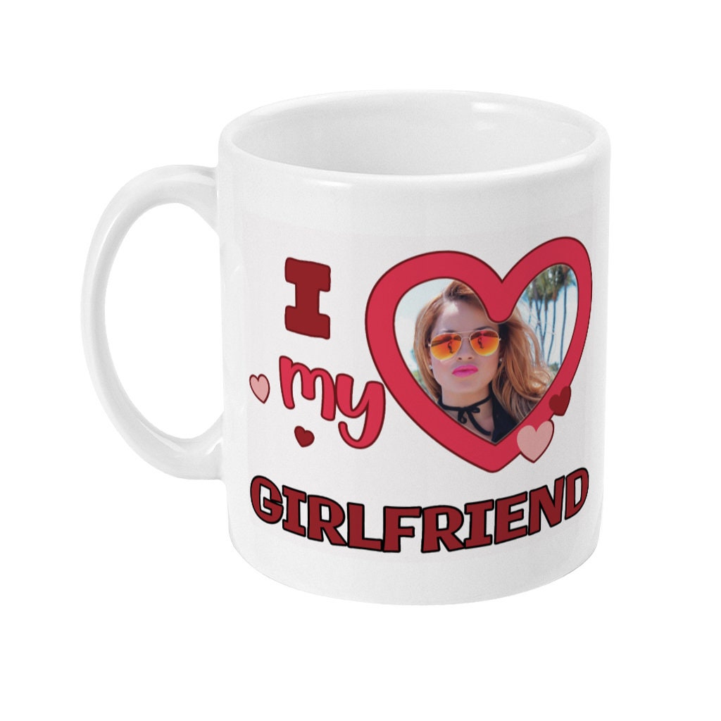 Personalised Photo Upload I Heart my Girlfriend Mug - Topbootee