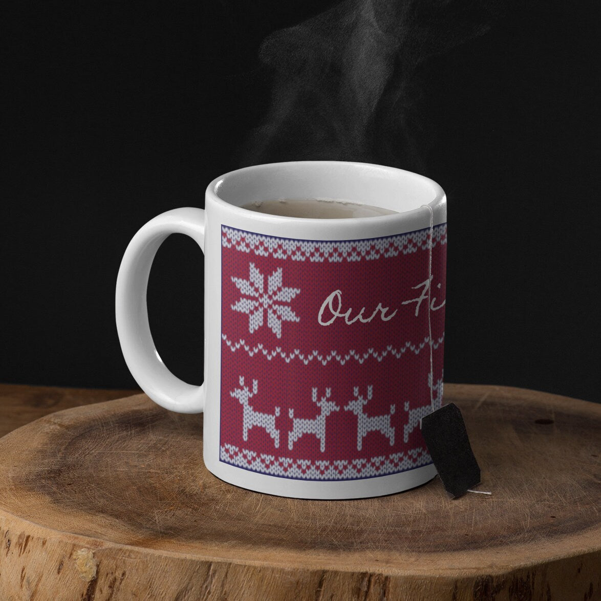 Personalised Christmas Jumper Mug - Add your festive message, first Christmas, Family Name, or Special Date, Lovely Christmas Eve Keepsake - Topbootee