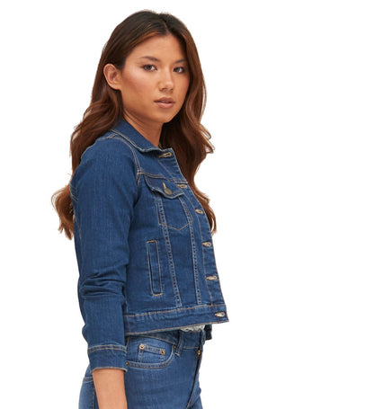 Women's Custom Embroidered Denim Jacket - Personalised with your Text - Choice of Thread Colour and Denim - Front or Back Stitched - Topbootee