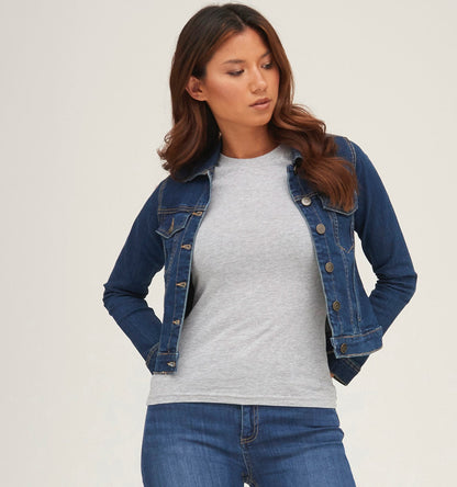 Women's Custom Embroidered Denim Jacket - Personalised with your Text - Choice of Thread Colour and Denim - Front or Back Stitched - Topbootee