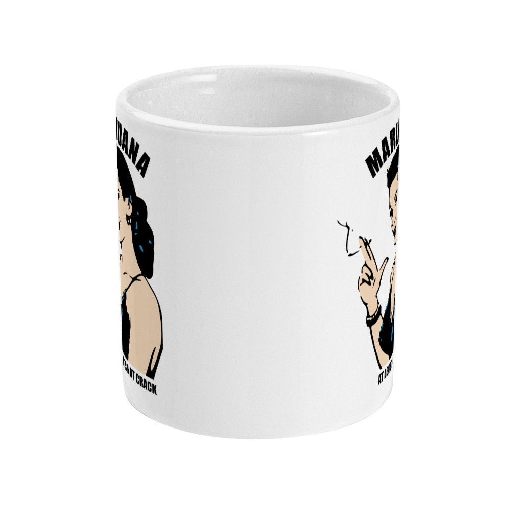 Marijuana at leasts it's not crack Mug - Funny Mug for Stoner  Same Day Free Dispatch Girl Smoking Weed - Topbootee
