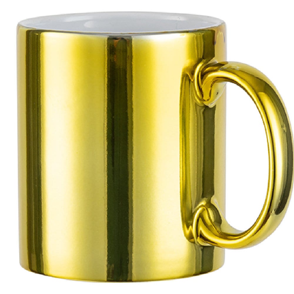 Personalised Gold Metallic Mug -  Same Day Dispatch - Great Novelty Gift Idea for Birthday, Wedding, Funny, Customise with your text - Topbootee