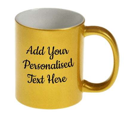 Personalised Gold Sparkle  Mug -  Same Day Dispatch - Great Novelty Gift Idea for Birthday, Wedding, Valentines, Customise with your text - Topbootee