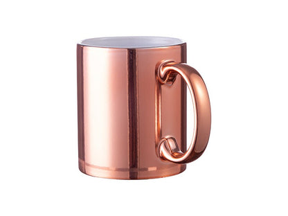Personalised Rose Gold Metallic Mug -  Same Day Dispatch - Great Novelty Gift Idea for Birthday, Wedding, Funny, Customise with your text - Topbootee