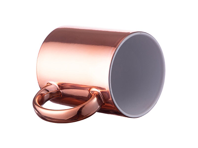 Personalised Rose Gold Metallic Mug -  Same Day Dispatch - Great Novelty Gift Idea for Birthday, Wedding, Funny, Customise with your text - Topbootee